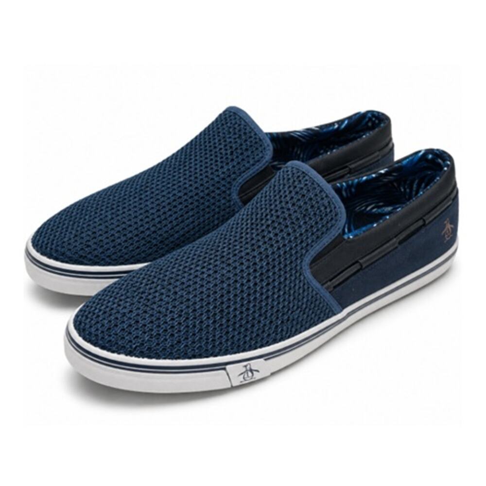 Original Penguin Navy Mesh Slip On Sneakers Mens 12 Casual Loafers Blue White
